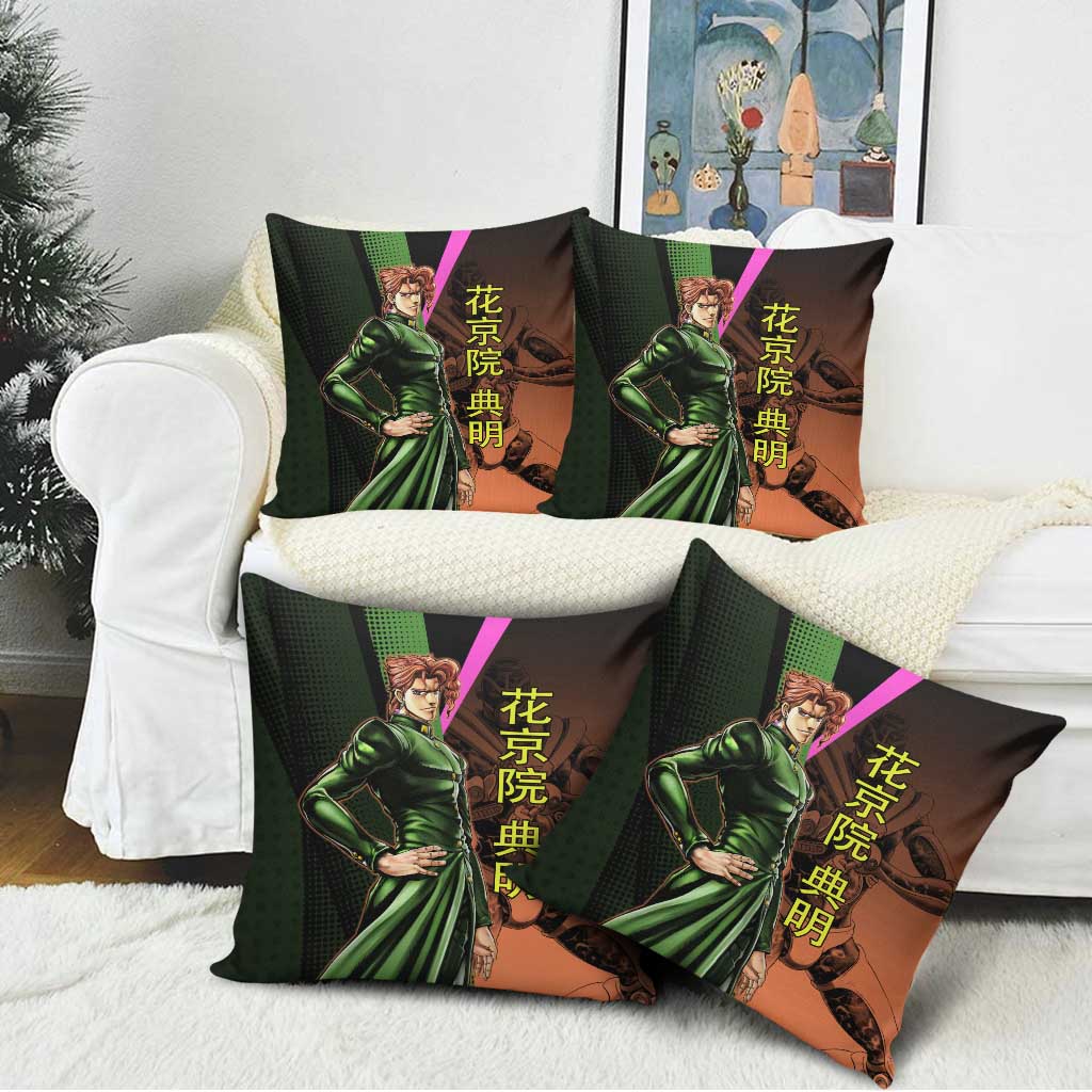 Noriaki Kakyoin JoJo’s Bizarre Adventure Pillow Cover with Hierophant Green Stand - The Mazicc