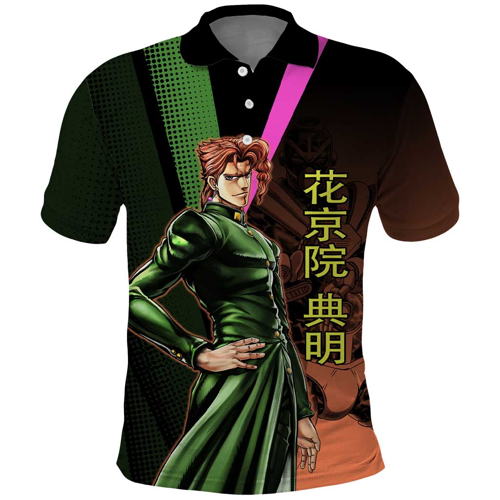 Noriaki Kakyoin JoJo’s Bizarre Adventure Polo Shirt with Hierophant Green Stand - The Mazicc