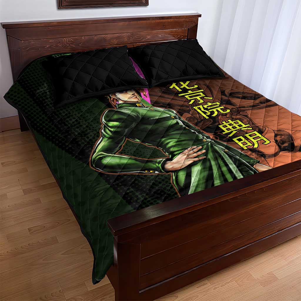 Noriaki Kakyoin JoJo’s Bizarre Adventure Quilt Bed Set with Hierophant Green Stand - The Mazicc
