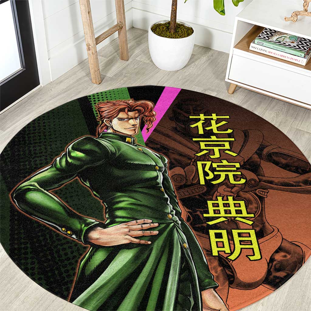 Noriaki Kakyoin JoJo’s Bizarre Adventure Round Carpet with Hierophant Green Stand - The Mazicc