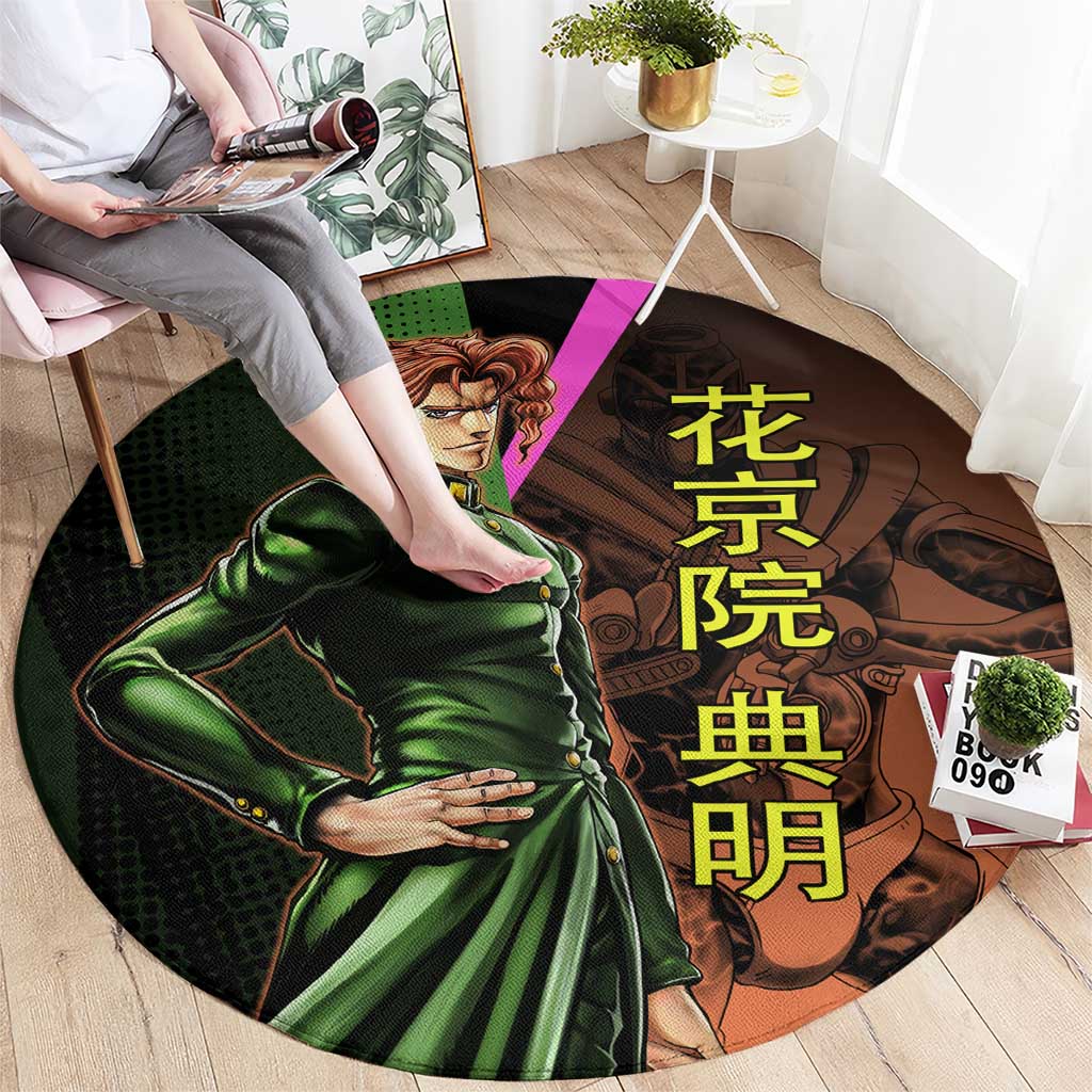 Noriaki Kakyoin JoJo’s Bizarre Adventure Round Carpet with Hierophant Green Stand - The Mazicc