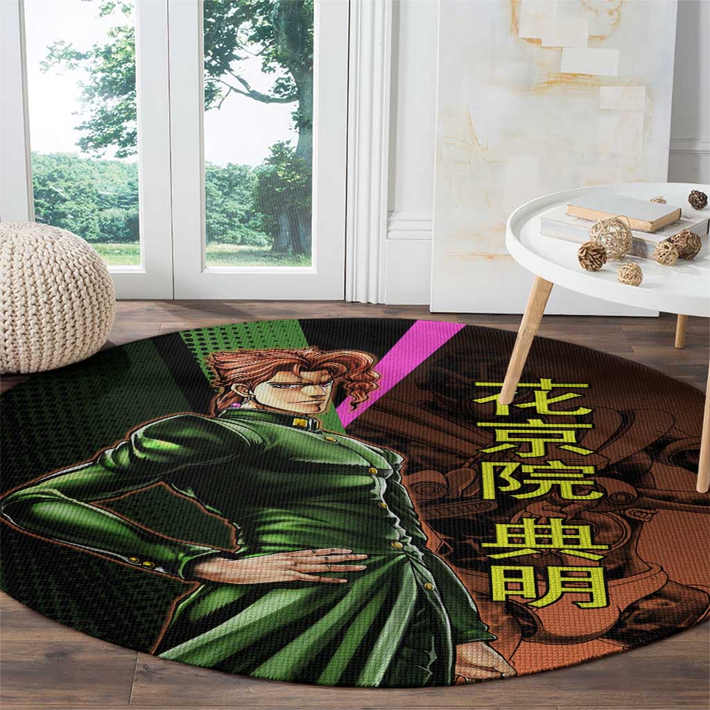 Noriaki Kakyoin JoJo’s Bizarre Adventure Round Carpet with Hierophant Green Stand - The Mazicc