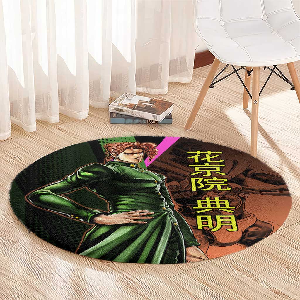 Noriaki Kakyoin JoJo’s Bizarre Adventure Round Carpet with Hierophant Green Stand - The Mazicc
