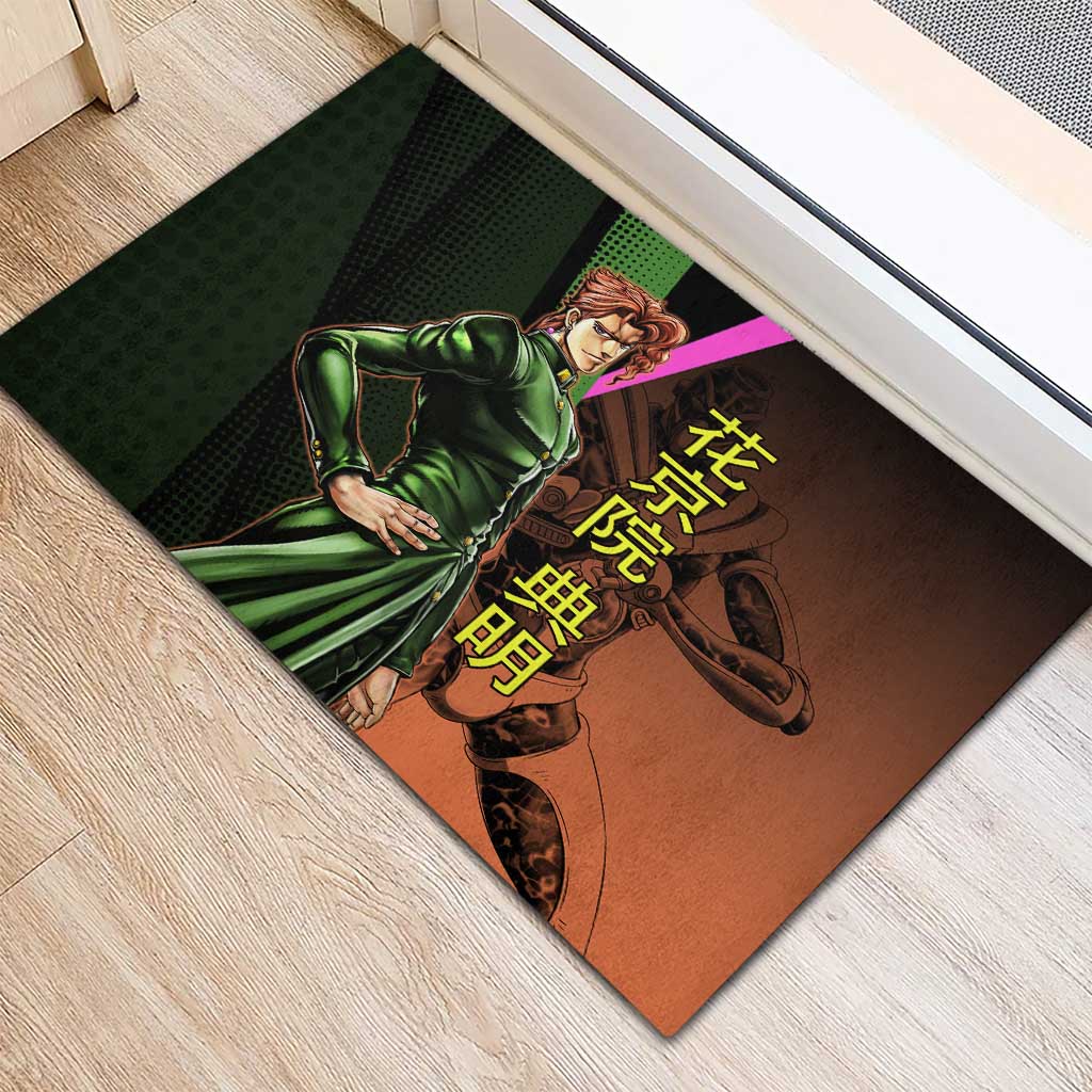 Noriaki Kakyoin JoJo’s Bizarre Adventure Rubber Doormat with Hierophant Green Stand - The Mazicc