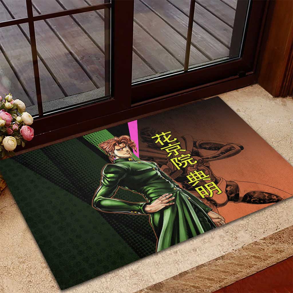 Noriaki Kakyoin JoJo’s Bizarre Adventure Rubber Doormat with Hierophant Green Stand - The Mazicc