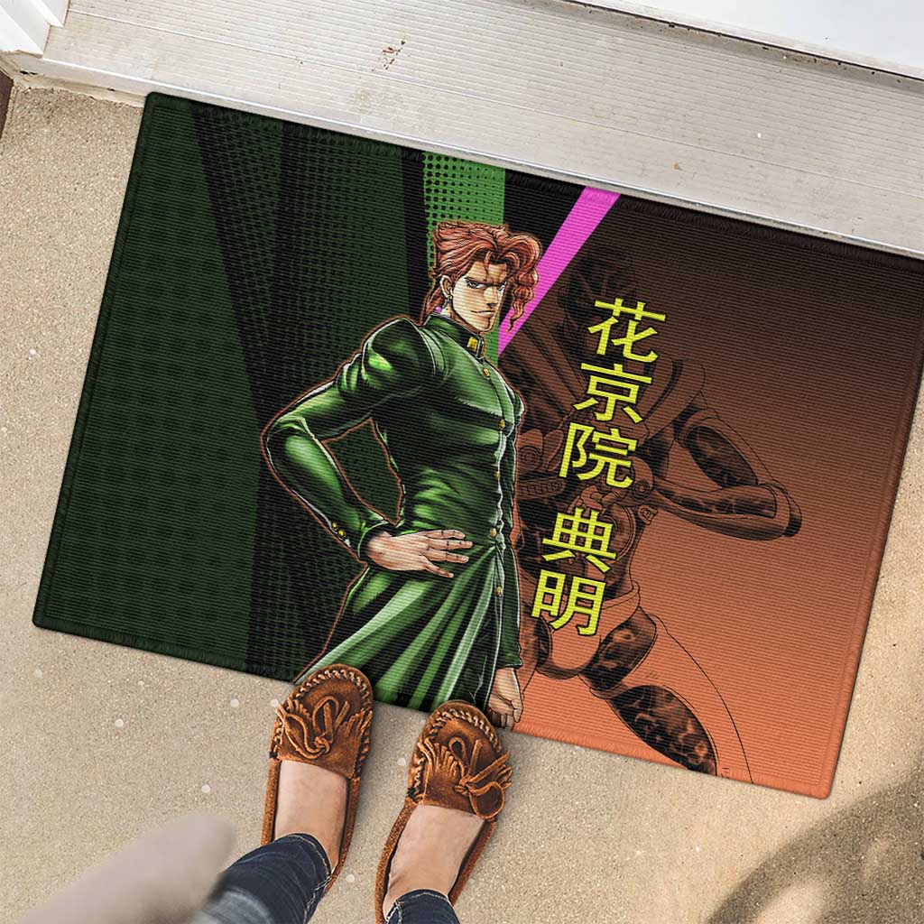 Noriaki Kakyoin JoJo’s Bizarre Adventure Rubber Doormat with Hierophant Green Stand - The Mazicc