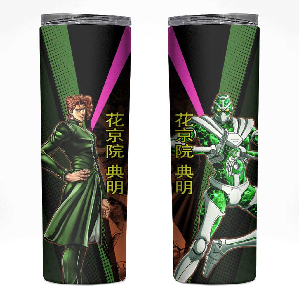 Noriaki Kakyoin JoJo’s Bizarre Adventure Skinny Tumbler with Hierophant Green Stand - The Mazicc