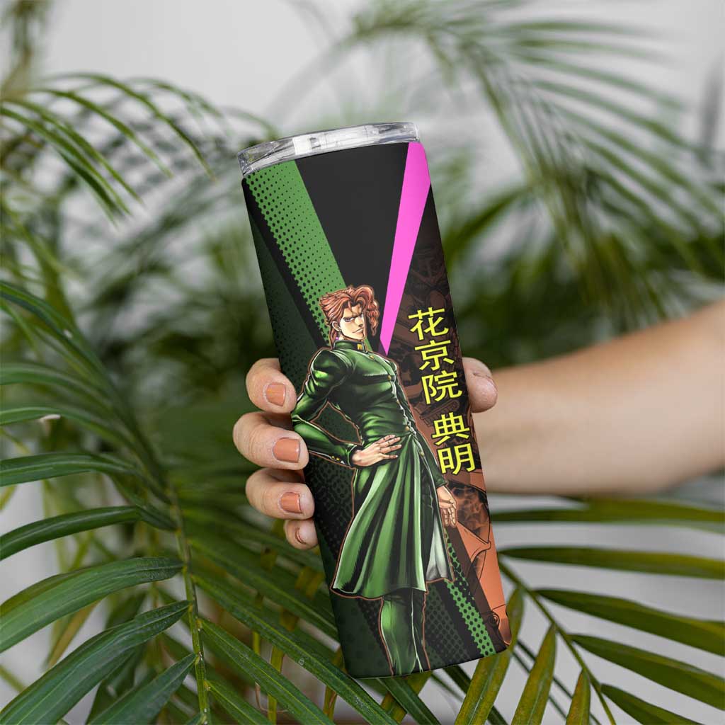 Noriaki Kakyoin JoJo’s Bizarre Adventure Skinny Tumbler with Hierophant Green Stand - The Mazicc