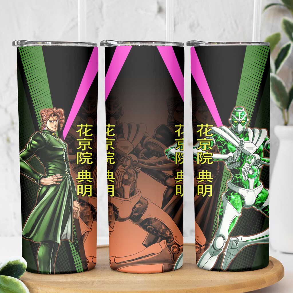 Noriaki Kakyoin JoJo’s Bizarre Adventure Skinny Tumbler with Hierophant Green Stand - The Mazicc