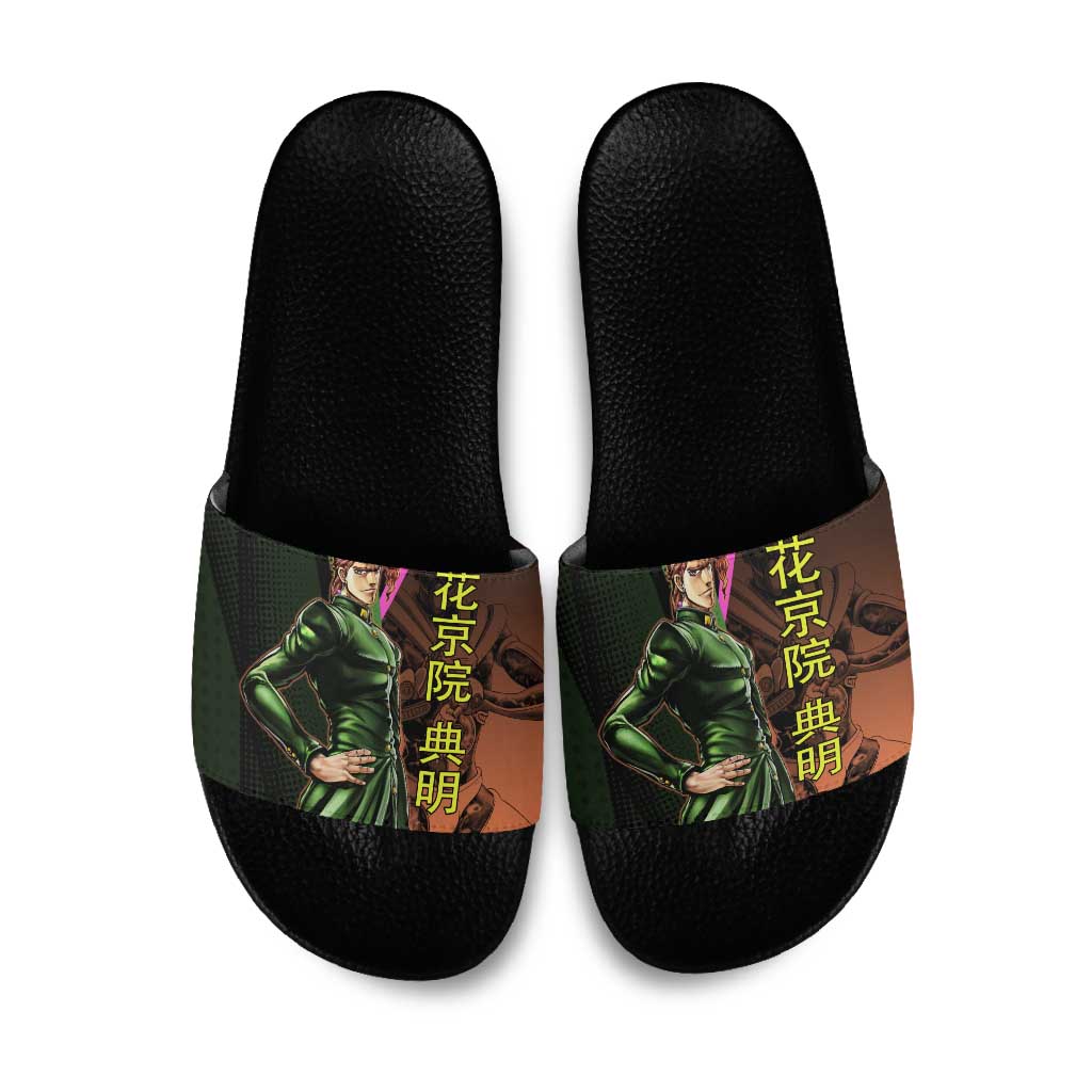 Noriaki Kakyoin JoJo’s Bizarre Adventure Slide Sandals with Hierophant Green Stand - The Mazicc