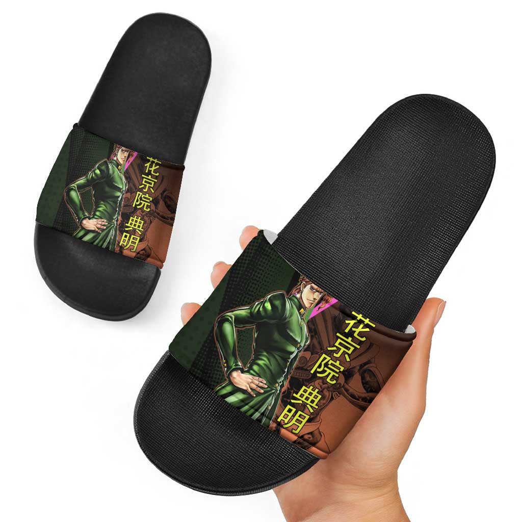 Noriaki Kakyoin JoJo’s Bizarre Adventure Slide Sandals with Hierophant Green Stand - The Mazicc