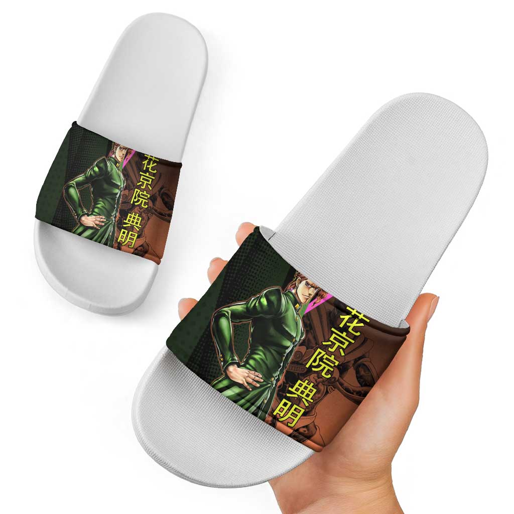 Noriaki Kakyoin JoJo’s Bizarre Adventure Slide Sandals with Hierophant Green Stand - The Mazicc