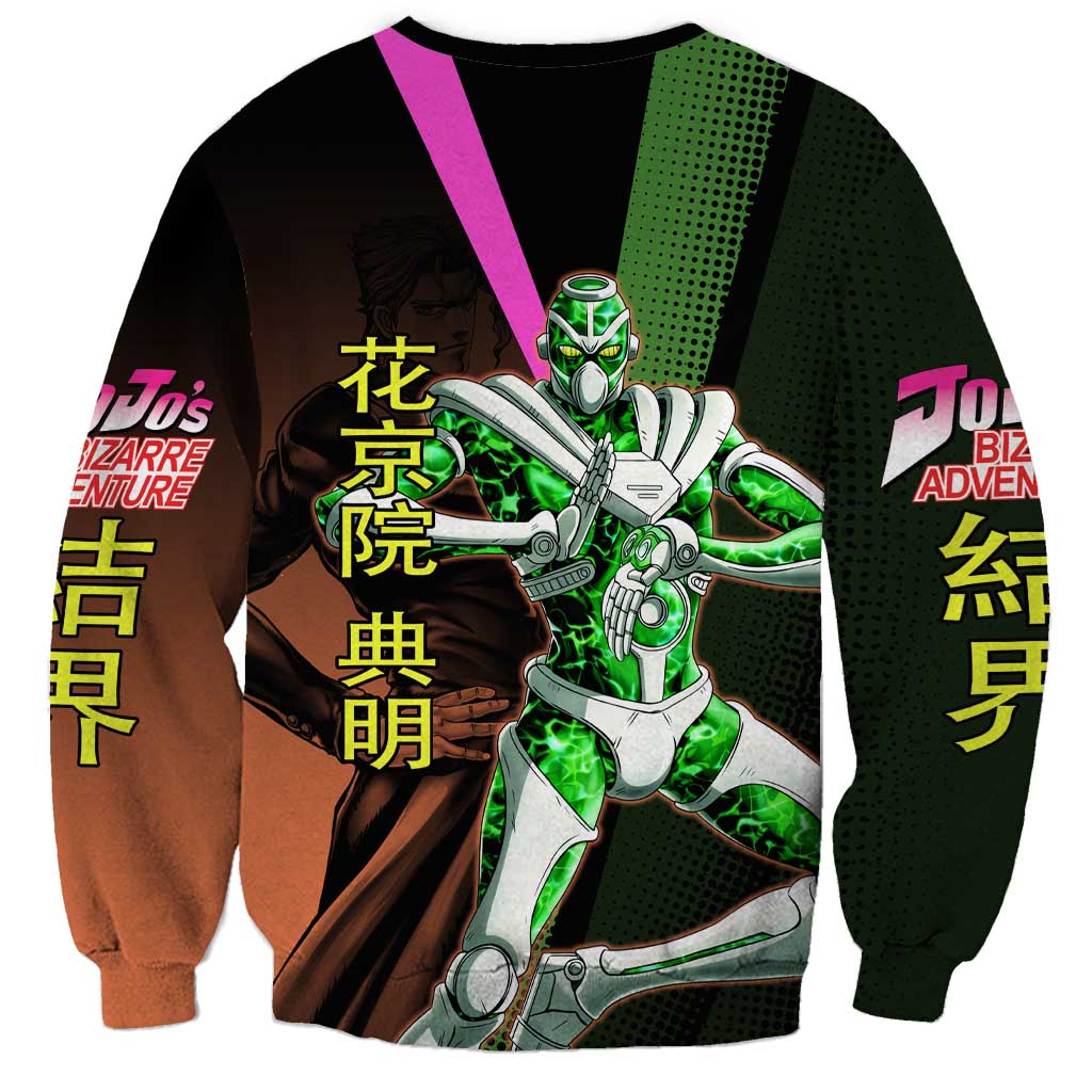 Noriaki Kakyoin JoJo’s Bizarre Adventure Sweatshirt with Hierophant Green Stand - The Mazicc