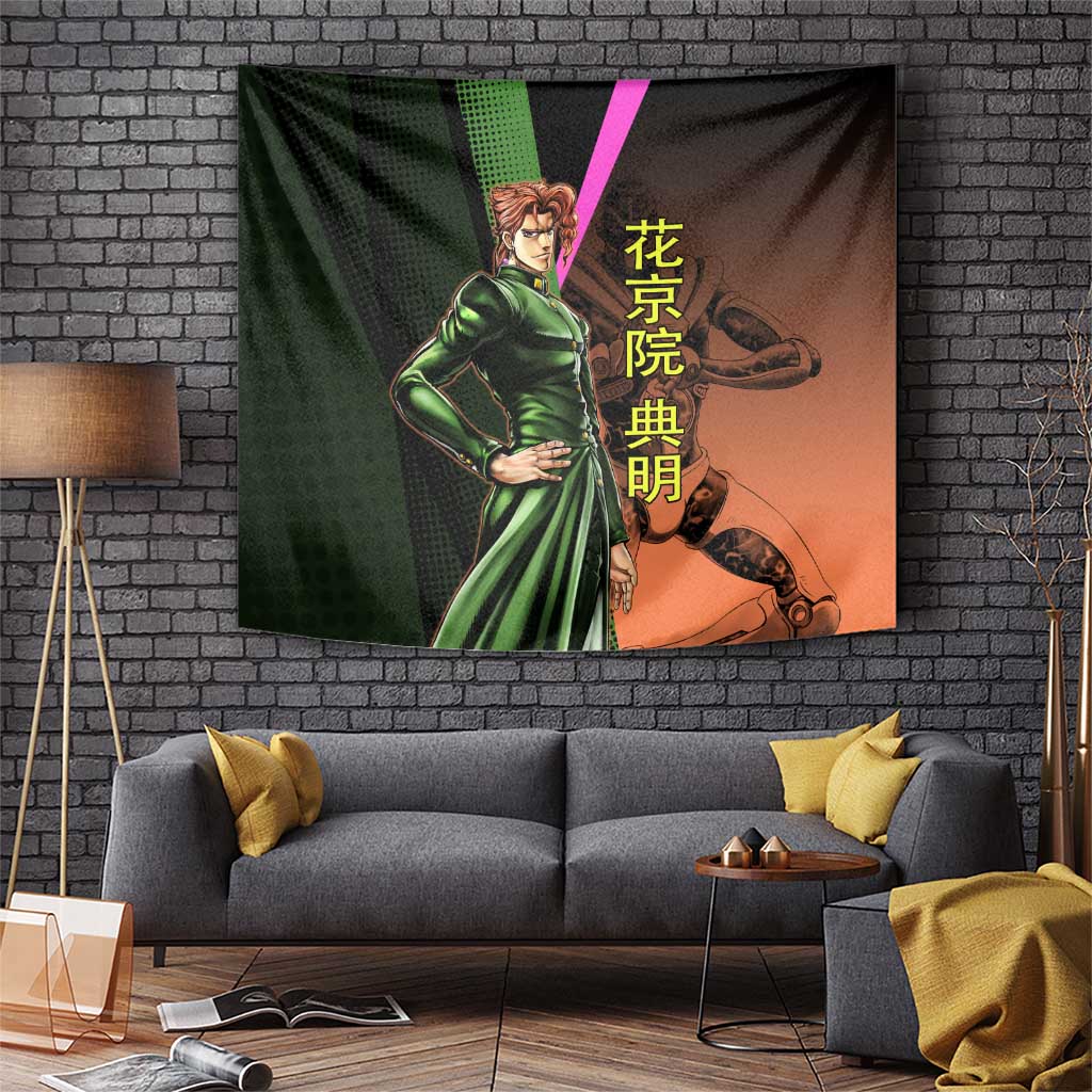 Noriaki Kakyoin JoJo’s Bizarre Adventure Tapestry with Hierophant Green Stand - The Mazicc