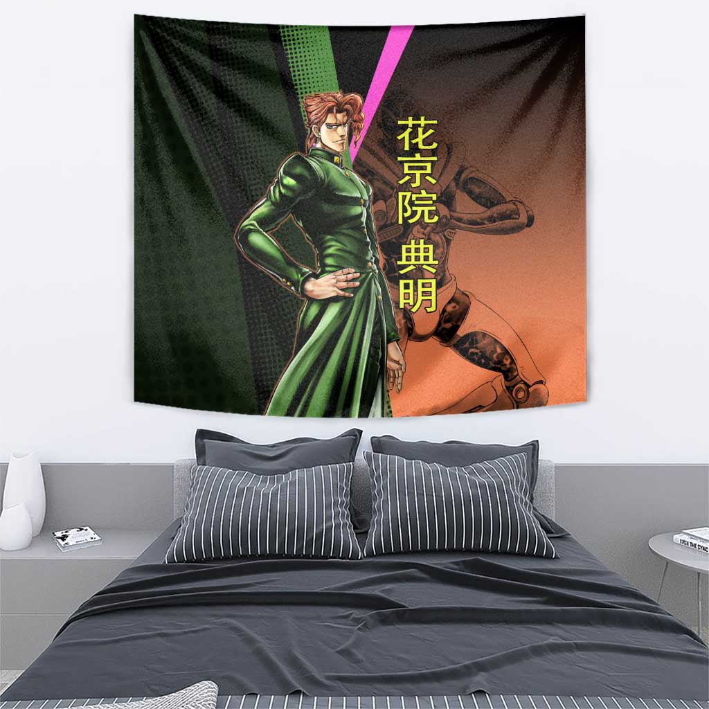 Noriaki Kakyoin JoJo’s Bizarre Adventure Tapestry with Hierophant Green Stand - The Mazicc