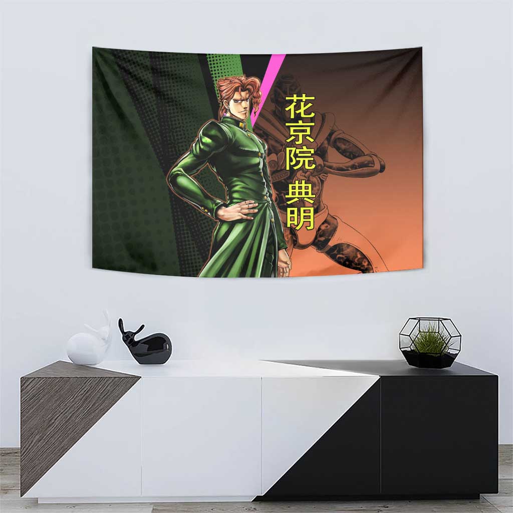 Noriaki Kakyoin JoJo’s Bizarre Adventure Tapestry with Hierophant Green Stand - The Mazicc