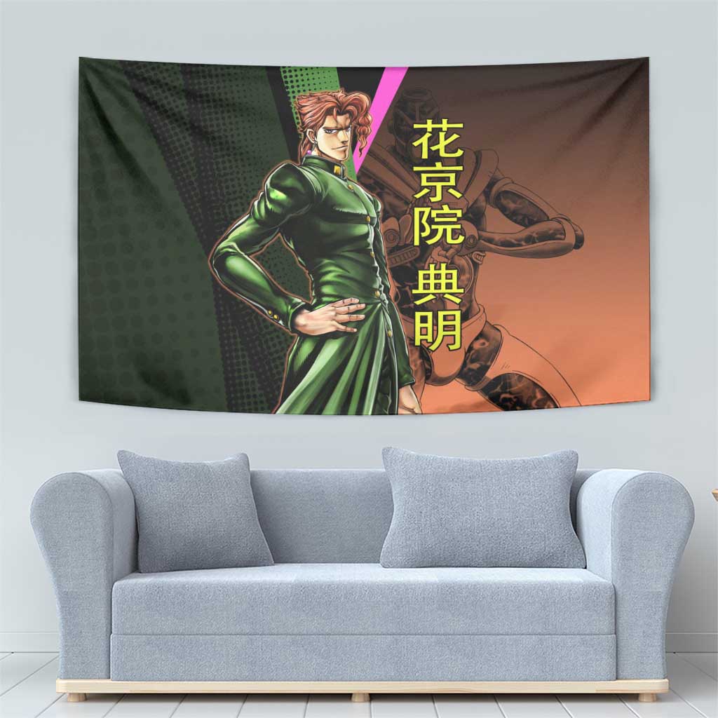 Noriaki Kakyoin JoJo’s Bizarre Adventure Tapestry with Hierophant Green Stand - The Mazicc