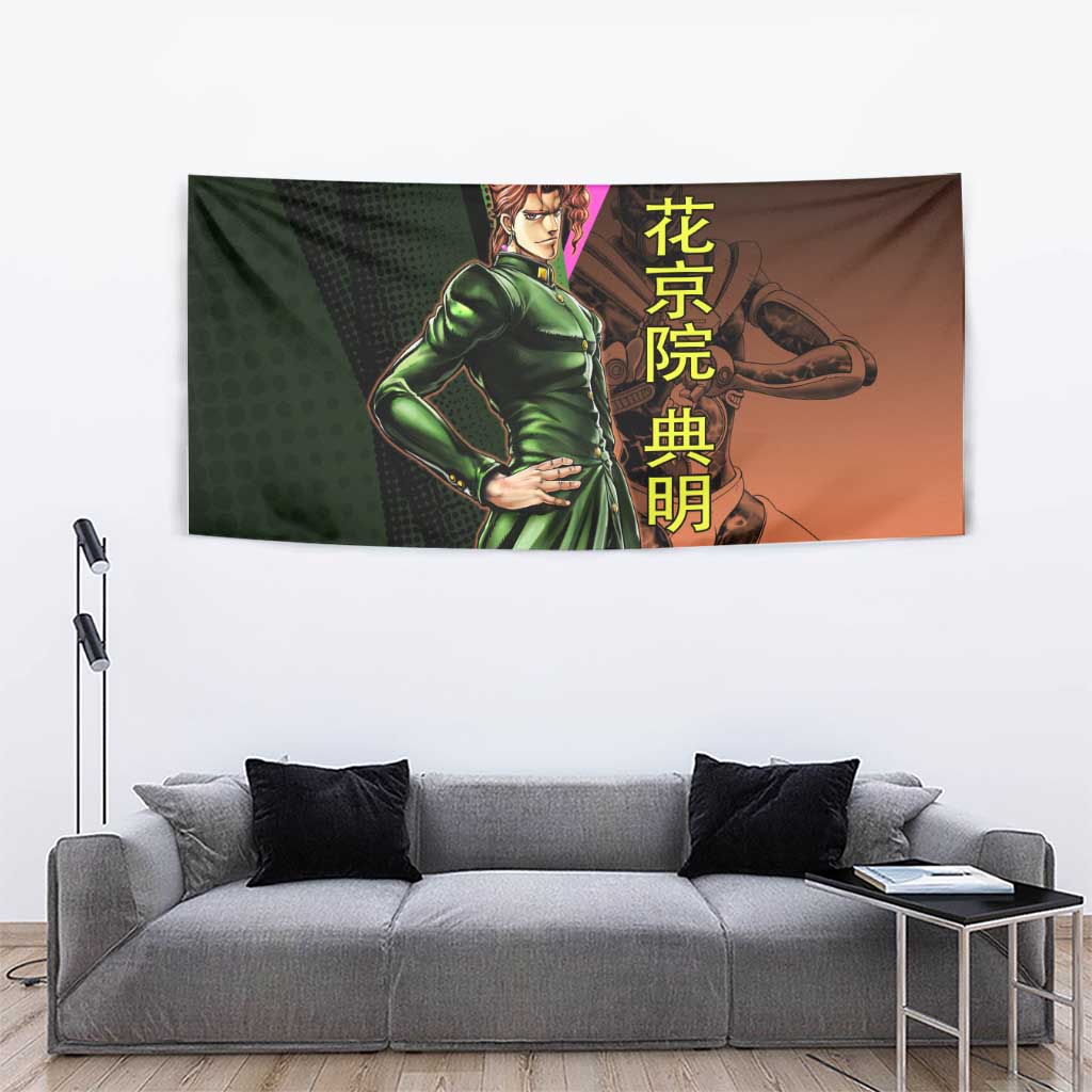 Noriaki Kakyoin JoJo’s Bizarre Adventure Tapestry with Hierophant Green Stand - The Mazicc