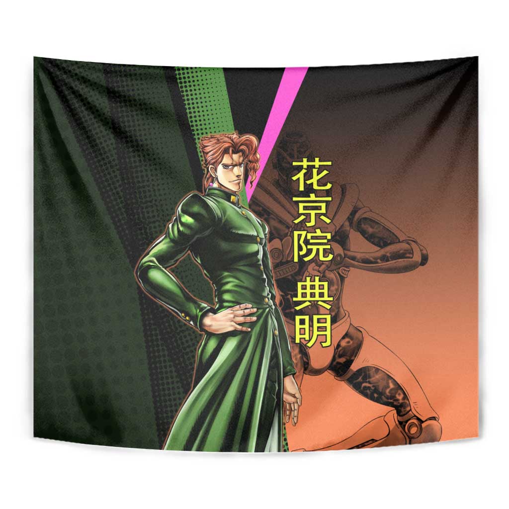 Noriaki Kakyoin JoJo’s Bizarre Adventure Tapestry with Hierophant Green Stand - The Mazicc