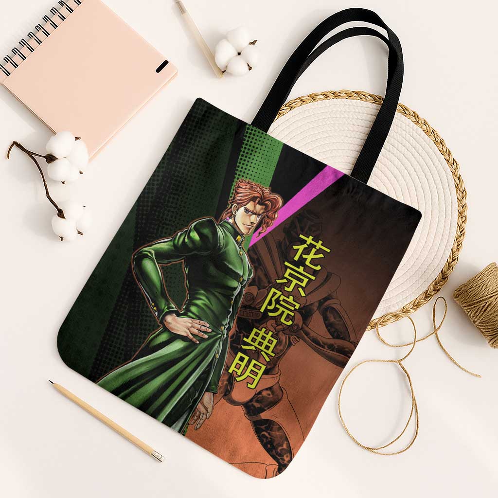 Noriaki Kakyoin JoJo’s Bizarre Adventure Tote Bag with Hierophant Green Stand - The Mazicc