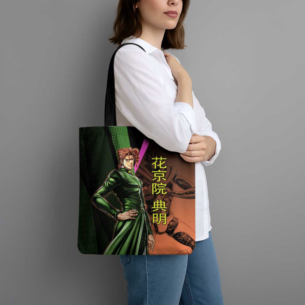 Noriaki Kakyoin JoJo’s Bizarre Adventure Tote Bag with Hierophant Green Stand - The Mazicc