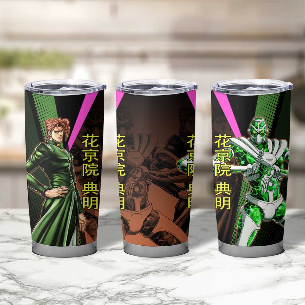 Noriaki Kakyoin JoJo’s Bizarre Adventure Tumbler Cup with Hierophant Green Stand - The Mazicc