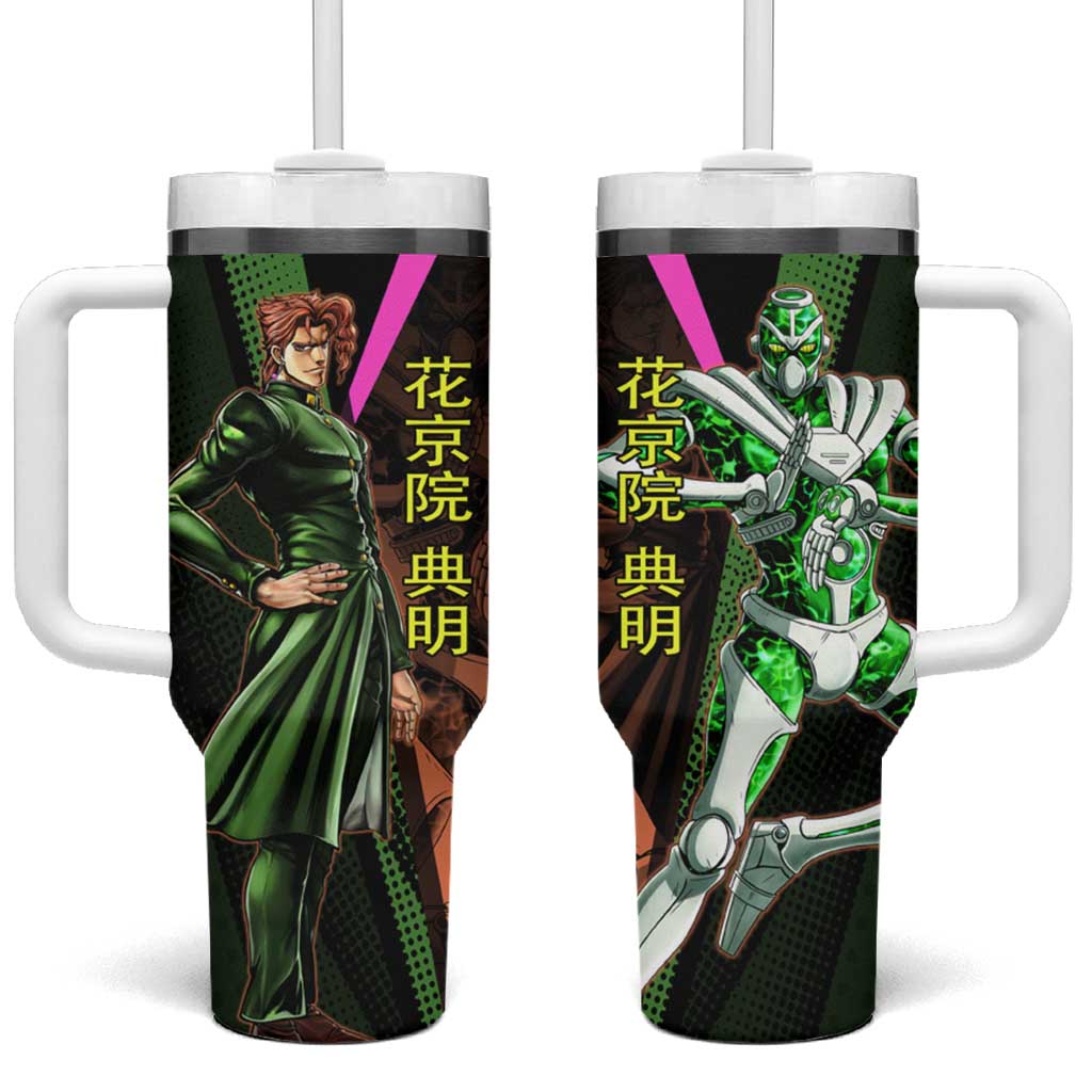 Noriaki Kakyoin JoJo’s Bizarre Adventure Tumbler With Handle with Hierophant Green Stand - The Mazicc