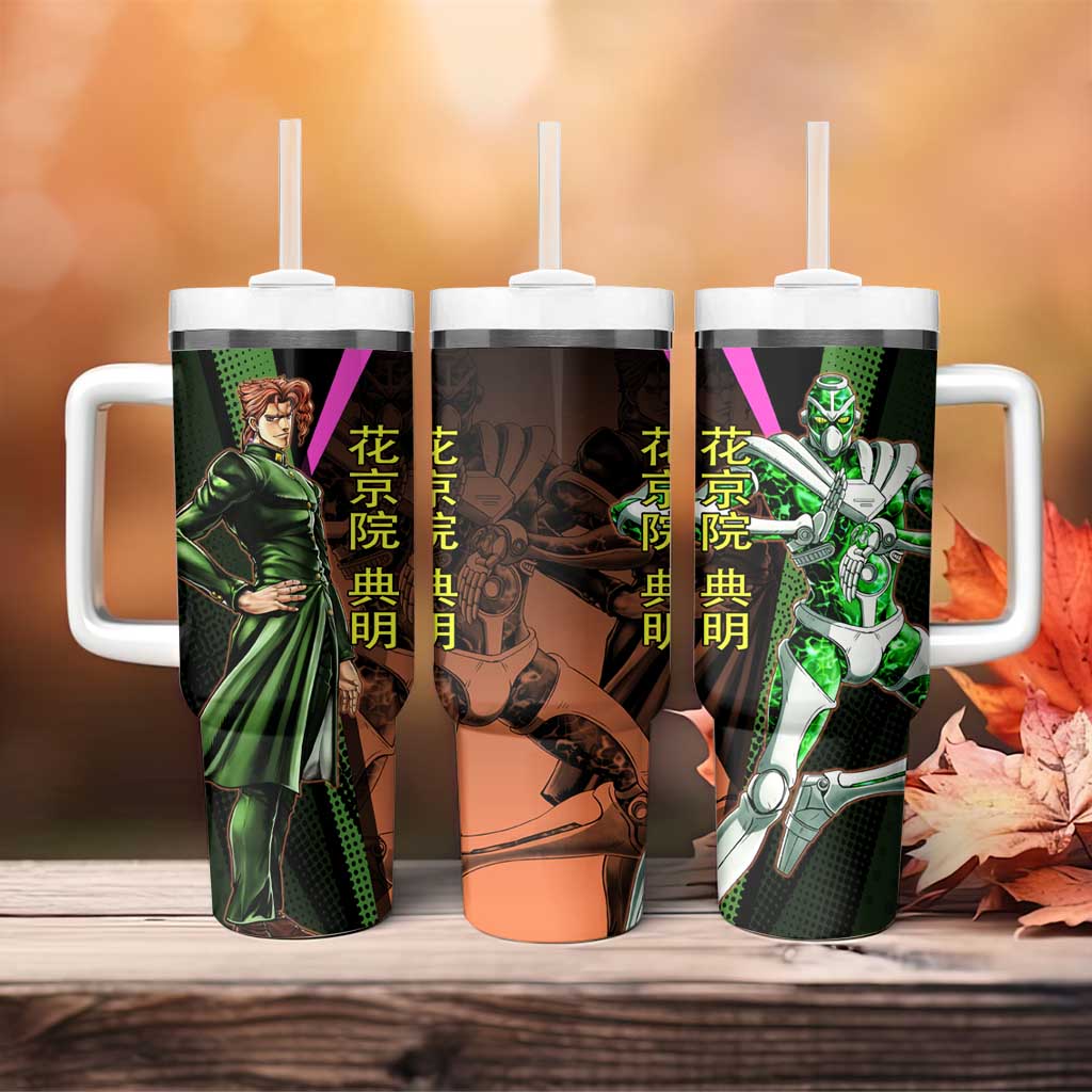 Noriaki Kakyoin JoJo’s Bizarre Adventure Tumbler With Handle with Hierophant Green Stand - The Mazicc