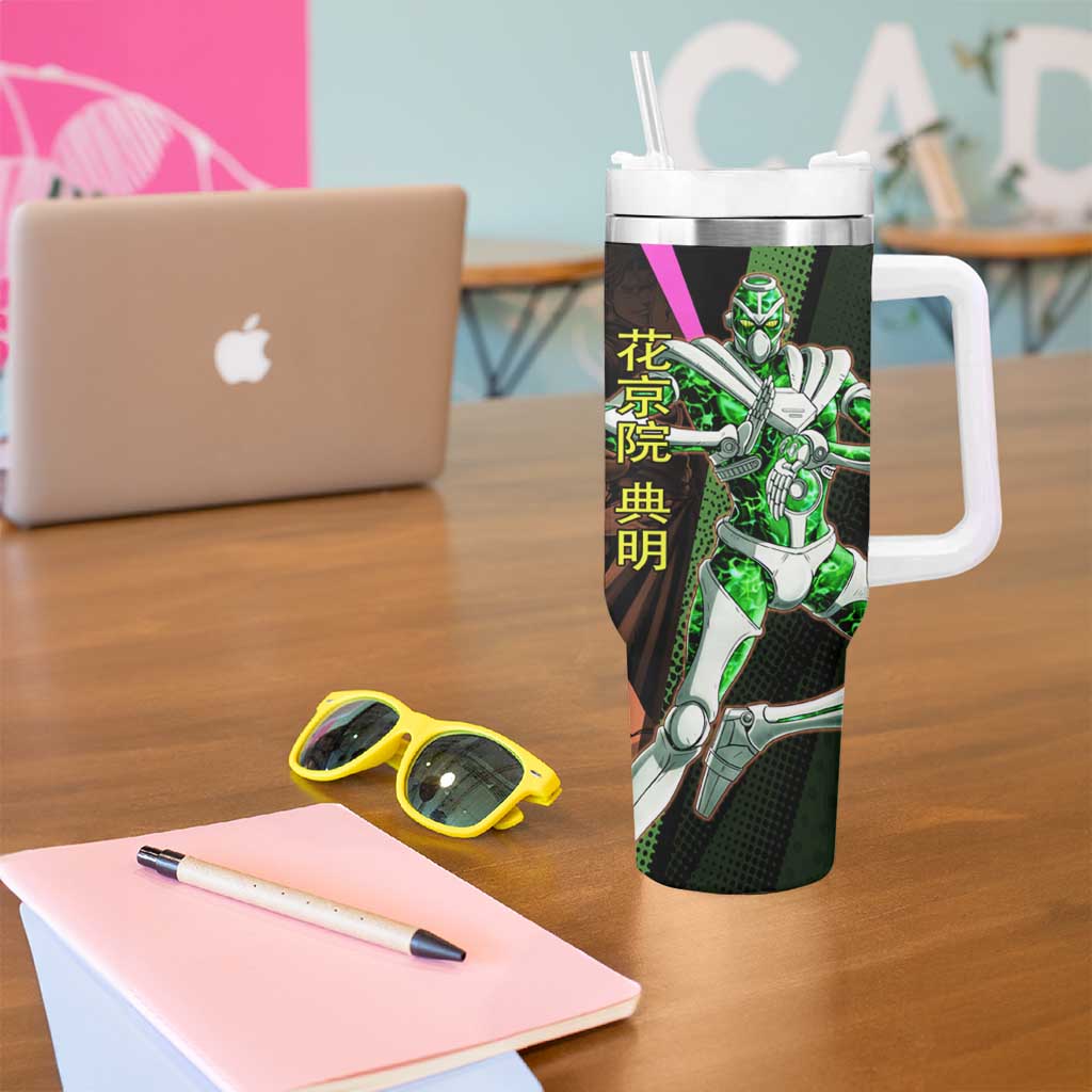 Noriaki Kakyoin JoJo’s Bizarre Adventure Tumbler With Handle with Hierophant Green Stand - The Mazicc