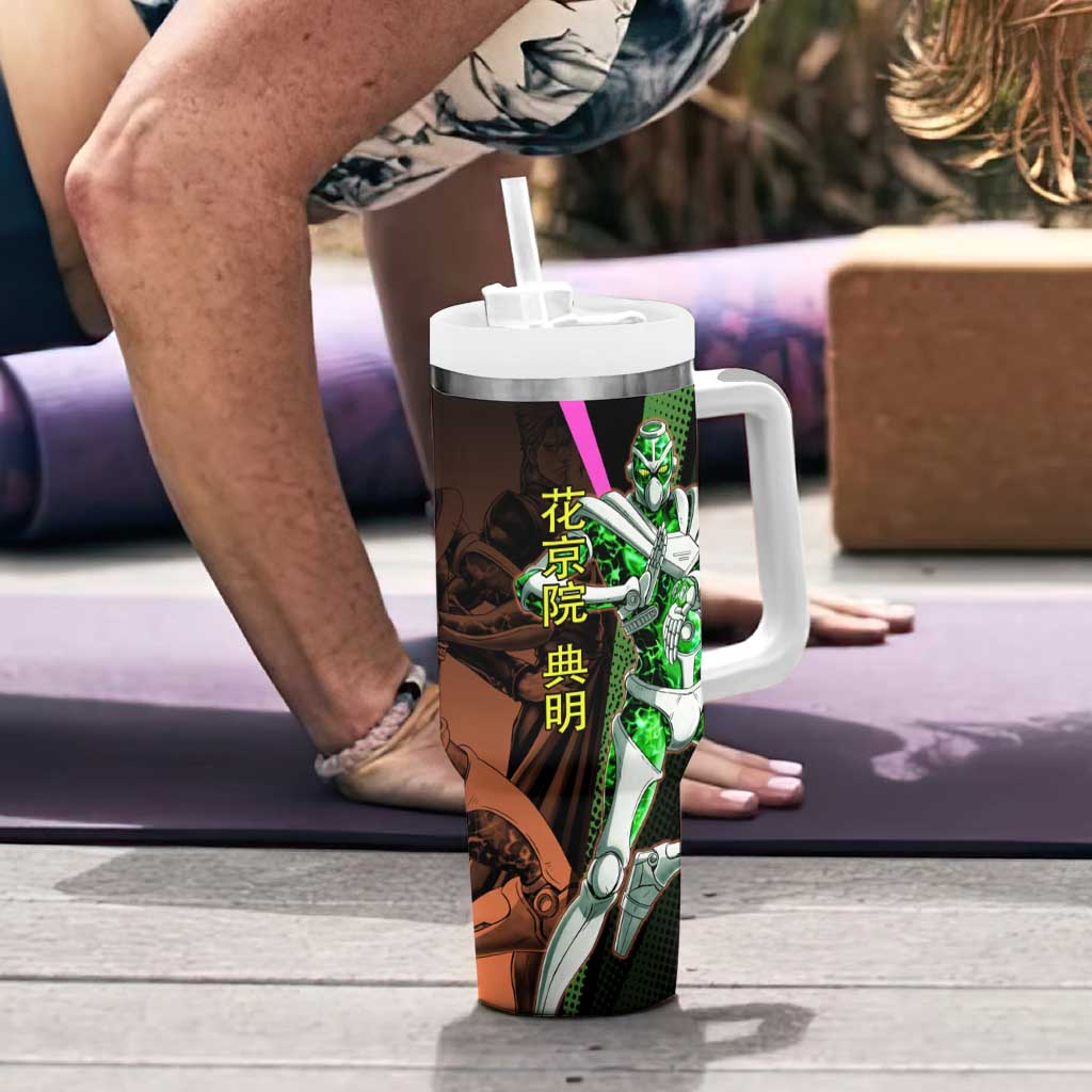 Noriaki Kakyoin JoJo’s Bizarre Adventure Tumbler With Handle with Hierophant Green Stand - The Mazicc