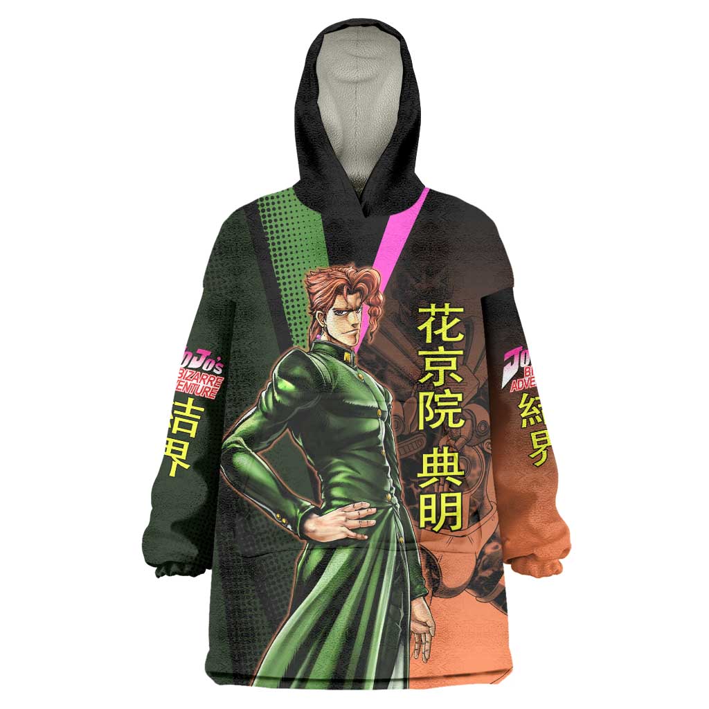 Noriaki Kakyoin JoJo’s Bizarre Adventure Wearable Blanket Hoodie with Hierophant Green Stand - The Mazicc