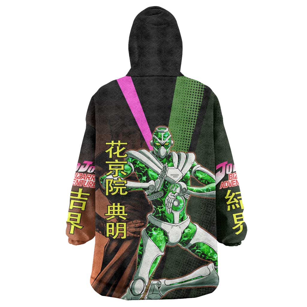 Noriaki Kakyoin JoJo’s Bizarre Adventure Wearable Blanket Hoodie with Hierophant Green Stand - The Mazicc