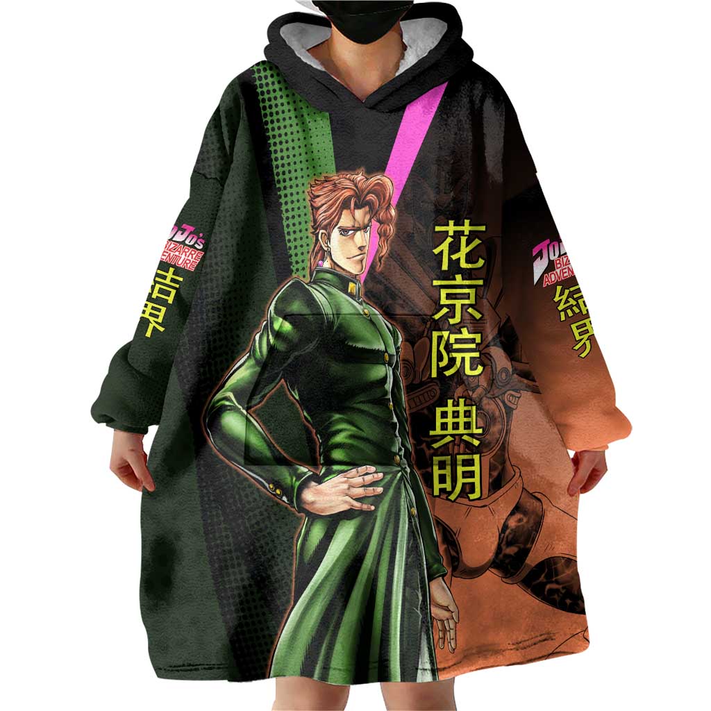 Noriaki Kakyoin JoJo’s Bizarre Adventure Wearable Blanket Hoodie with Hierophant Green Stand - The Mazicc