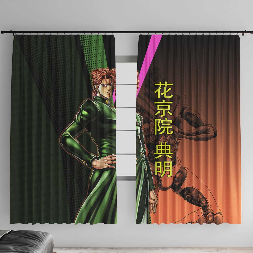 Noriaki Kakyoin JoJo’s Bizarre Adventure Window Curtain with Hierophant Green Stand - The Mazicc