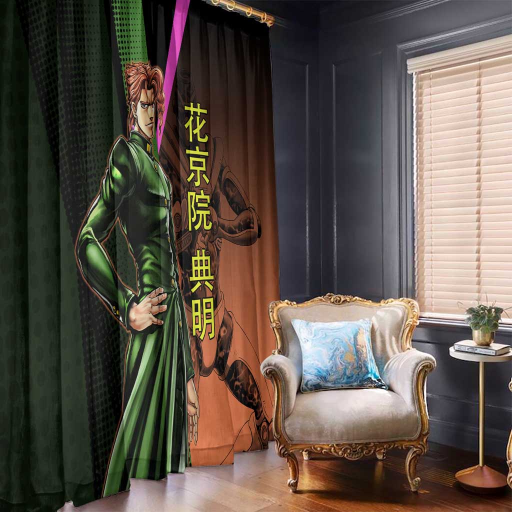 Noriaki Kakyoin JoJo’s Bizarre Adventure Window Curtain with Hierophant Green Stand - The Mazicc