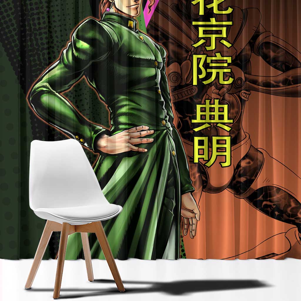 Noriaki Kakyoin JoJo’s Bizarre Adventure Window Curtain with Hierophant Green Stand - The Mazicc