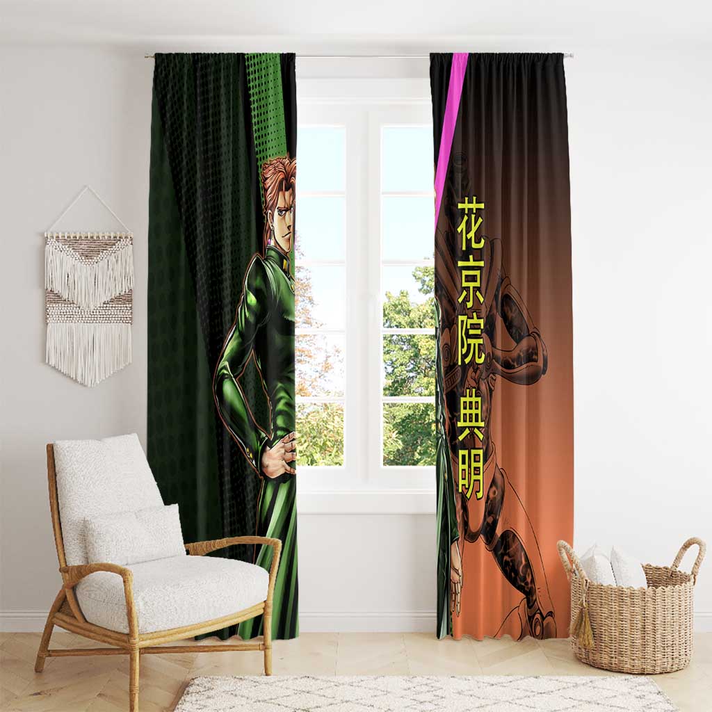 Noriaki Kakyoin JoJo’s Bizarre Adventure Window Curtain with Hierophant Green Stand - The Mazicc
