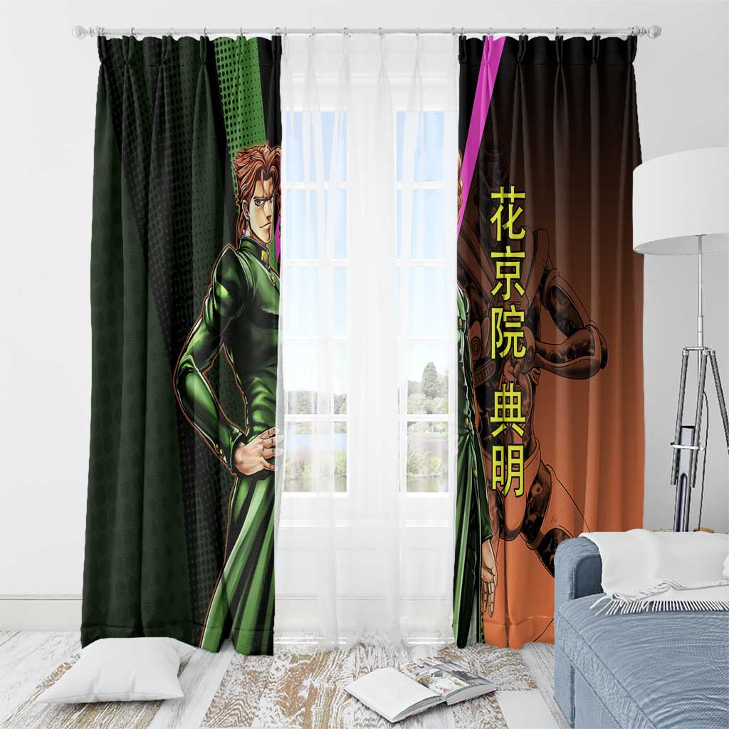 Noriaki Kakyoin JoJo’s Bizarre Adventure Window Curtain with Hierophant Green Stand - The Mazicc