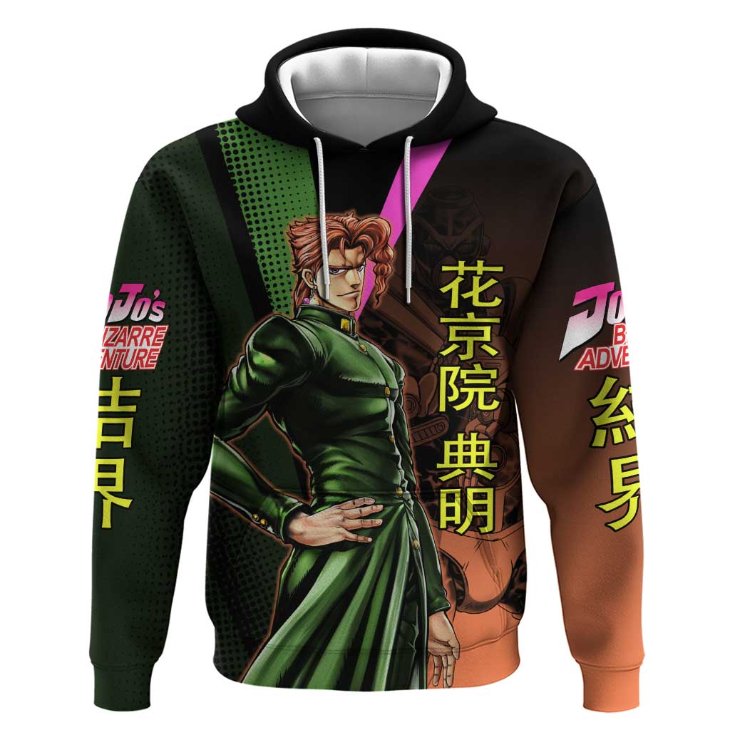 Noriaki Kakyoin JoJo’s Bizarre Adventure Zip Hoodie with Hierophant Green Stand - The Mazicc