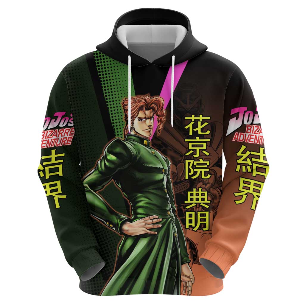 Noriaki Kakyoin JoJo’s Bizarre Adventure Zip Hoodie with Hierophant Green Stand - The Mazicc