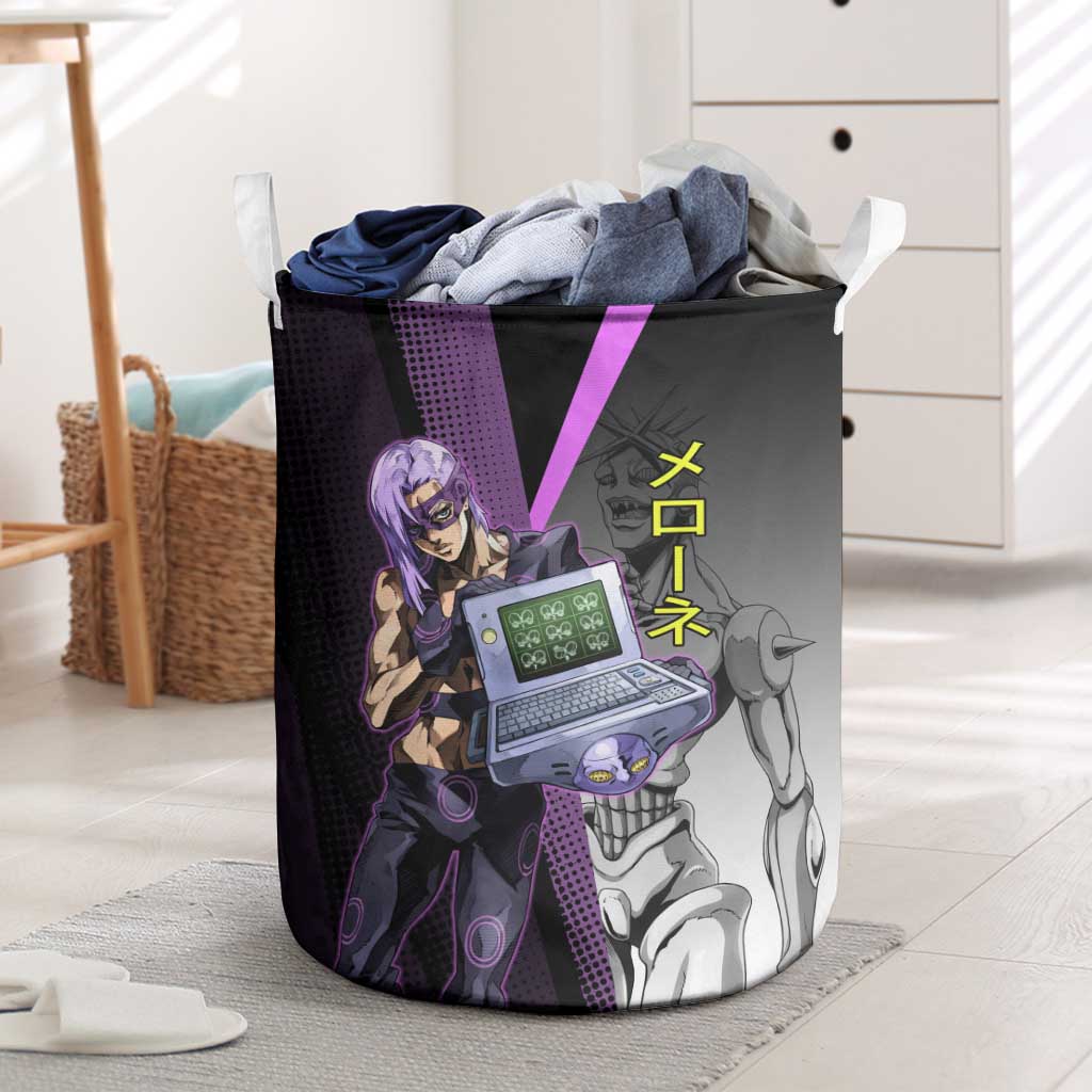 Melone JoJo’s Bizarre Adventure Laundry Basket with Laptop-Featured Stand Display - The Mazicc