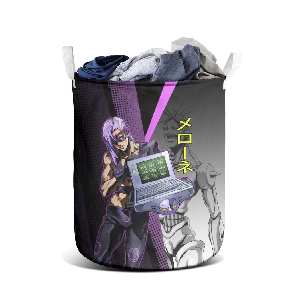 Melone JoJo’s Bizarre Adventure Laundry Basket with Laptop-Featured Stand Display - The Mazicc