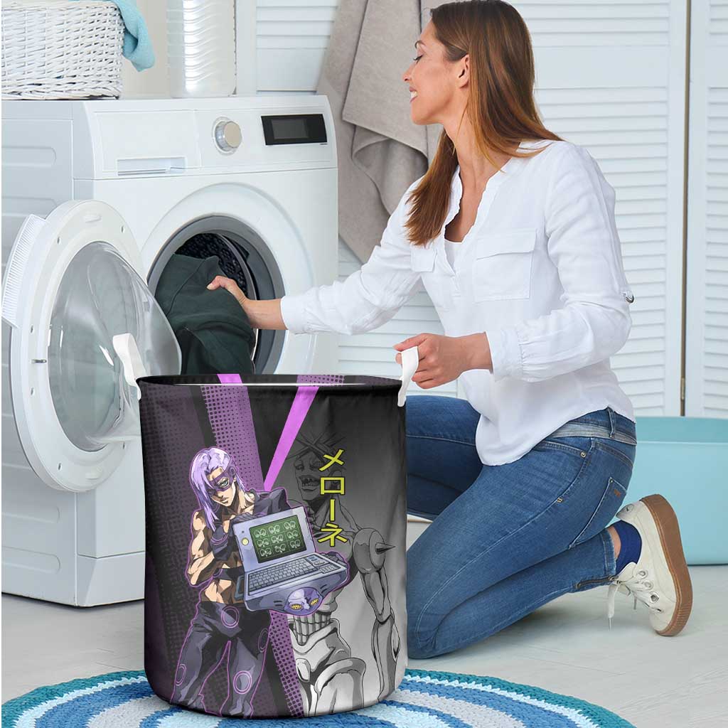 Melone JoJo’s Bizarre Adventure Laundry Basket with Laptop-Featured Stand Display - The Mazicc