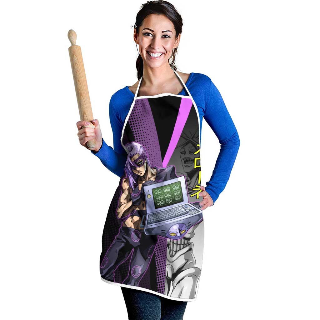 Melone JoJo’s Bizarre Adventure Apron with Laptop-Featured Stand Display - The Mazicc