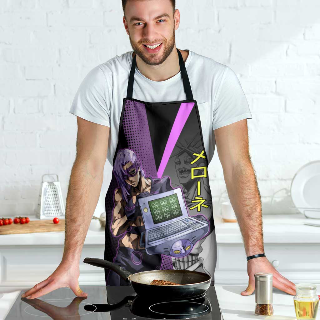 Melone JoJo’s Bizarre Adventure Apron with Laptop-Featured Stand Display - The Mazicc