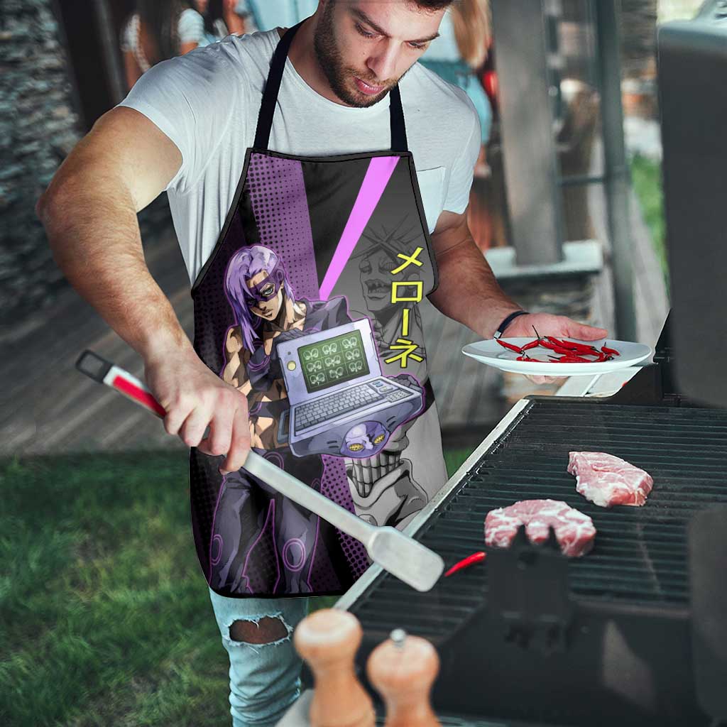 Melone JoJo’s Bizarre Adventure Apron with Laptop-Featured Stand Display - The Mazicc