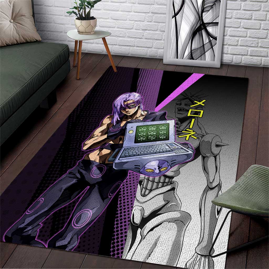 Melone JoJo’s Bizarre Adventure Area Rug with Laptop-Featured Stand Display - The Mazicc