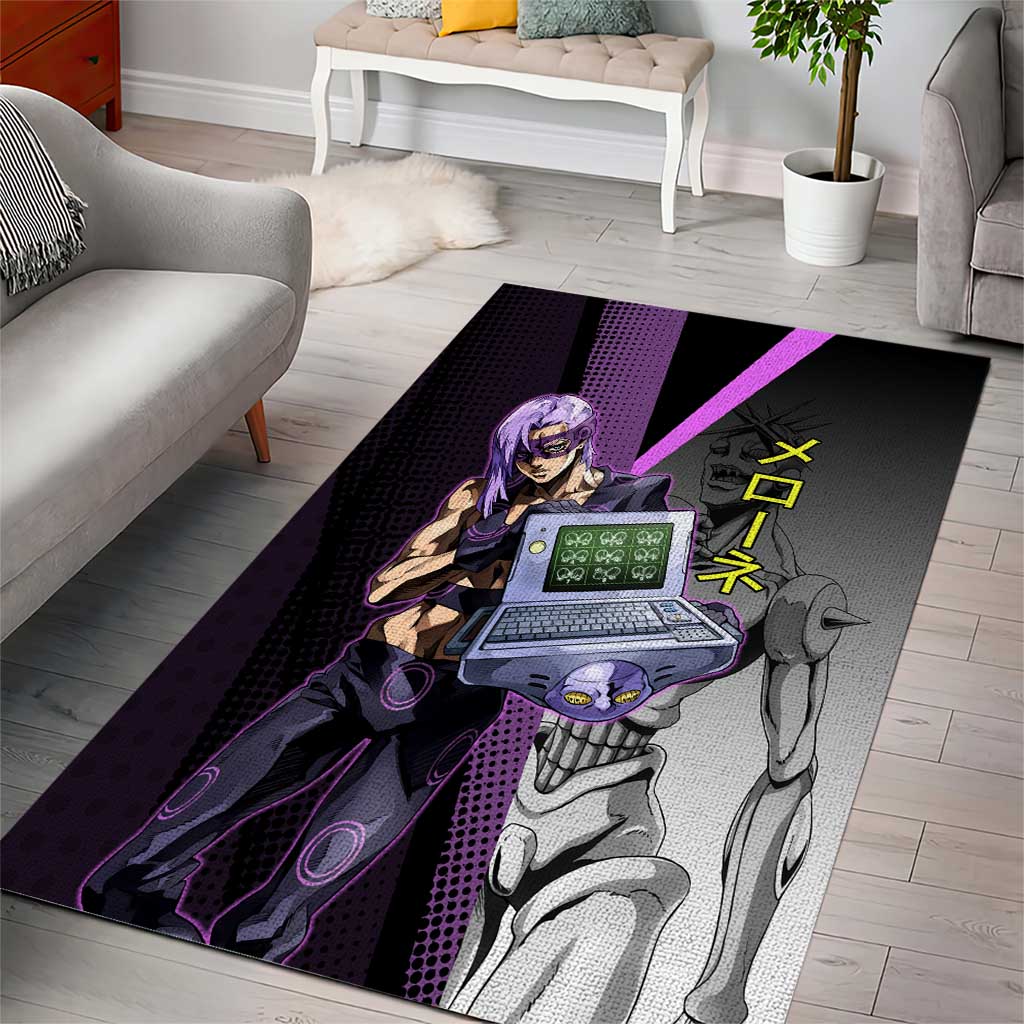 Melone JoJo’s Bizarre Adventure Area Rug with Laptop-Featured Stand Display - The Mazicc