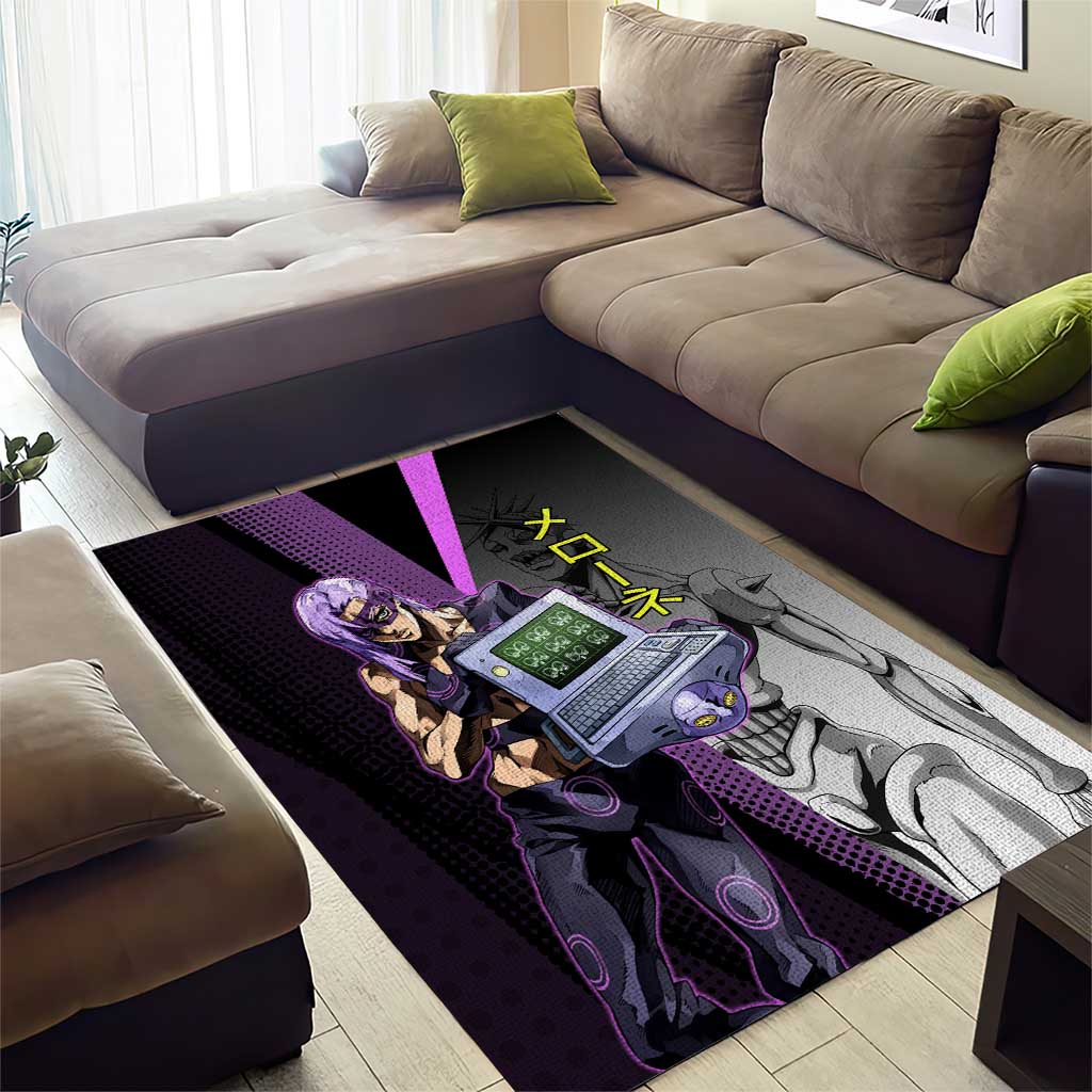 Melone JoJo’s Bizarre Adventure Area Rug with Laptop-Featured Stand Display - The Mazicc