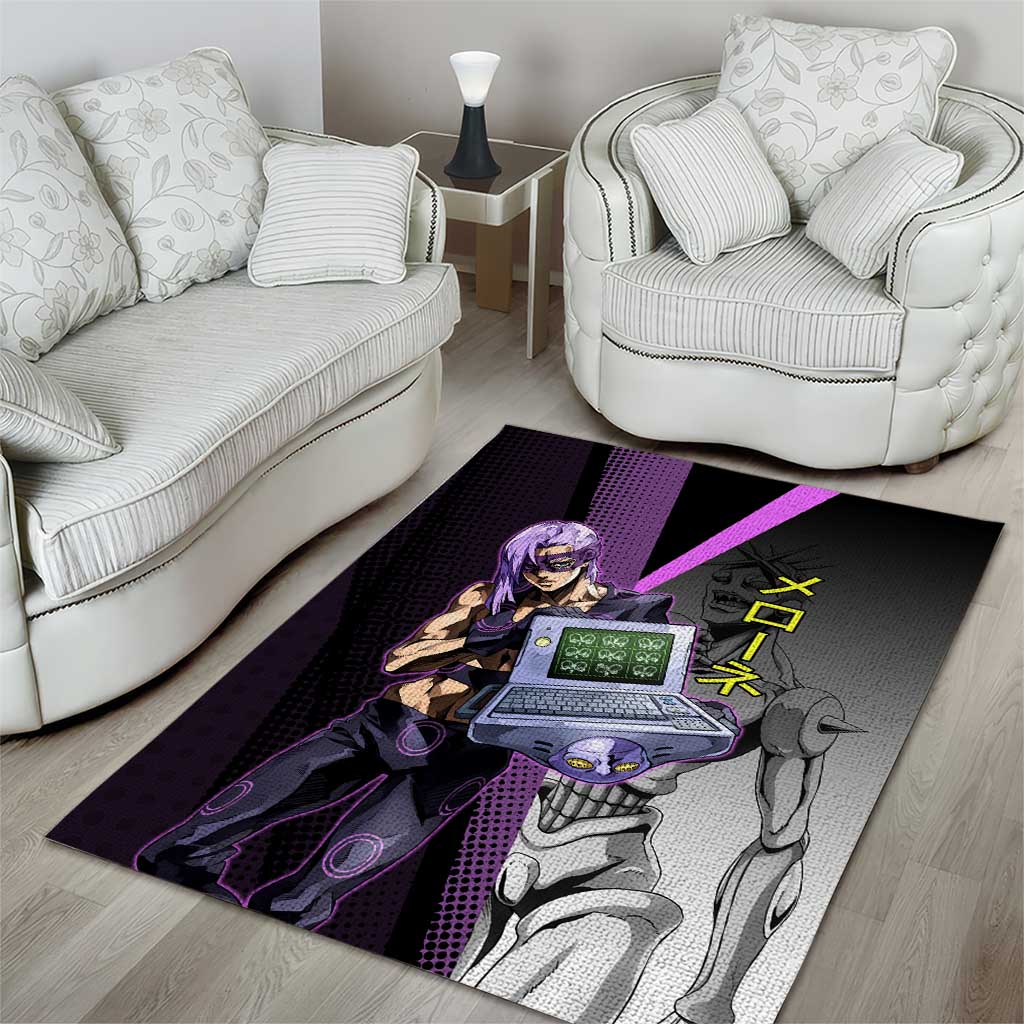 Melone JoJo’s Bizarre Adventure Area Rug with Laptop-Featured Stand Display - The Mazicc